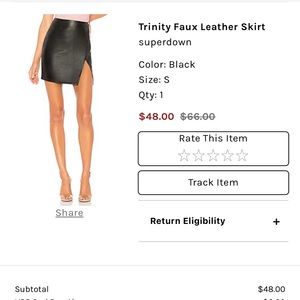 Superdown Faux Leather Skirt